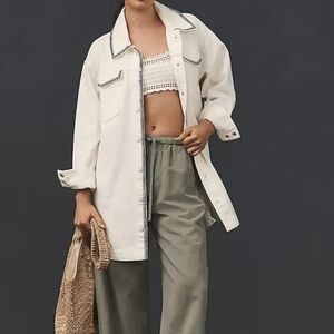 Pilcro Relax Denim Shacket Whip Stitch Edition